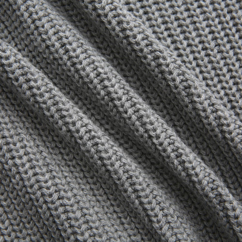 Cable Knit Stripe Collar Sweater